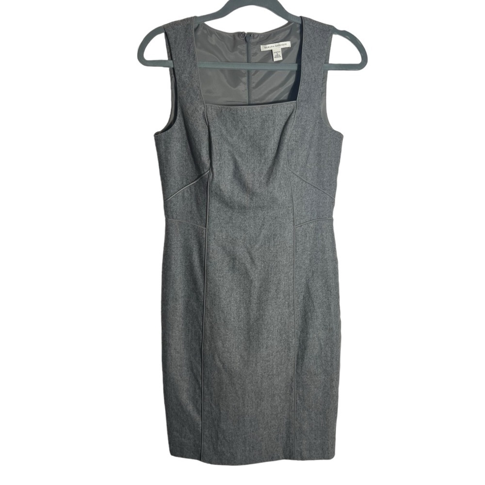 Banana Republic Gray Stretch Wool Blend Sleeveless Sheath Dress, Size 4